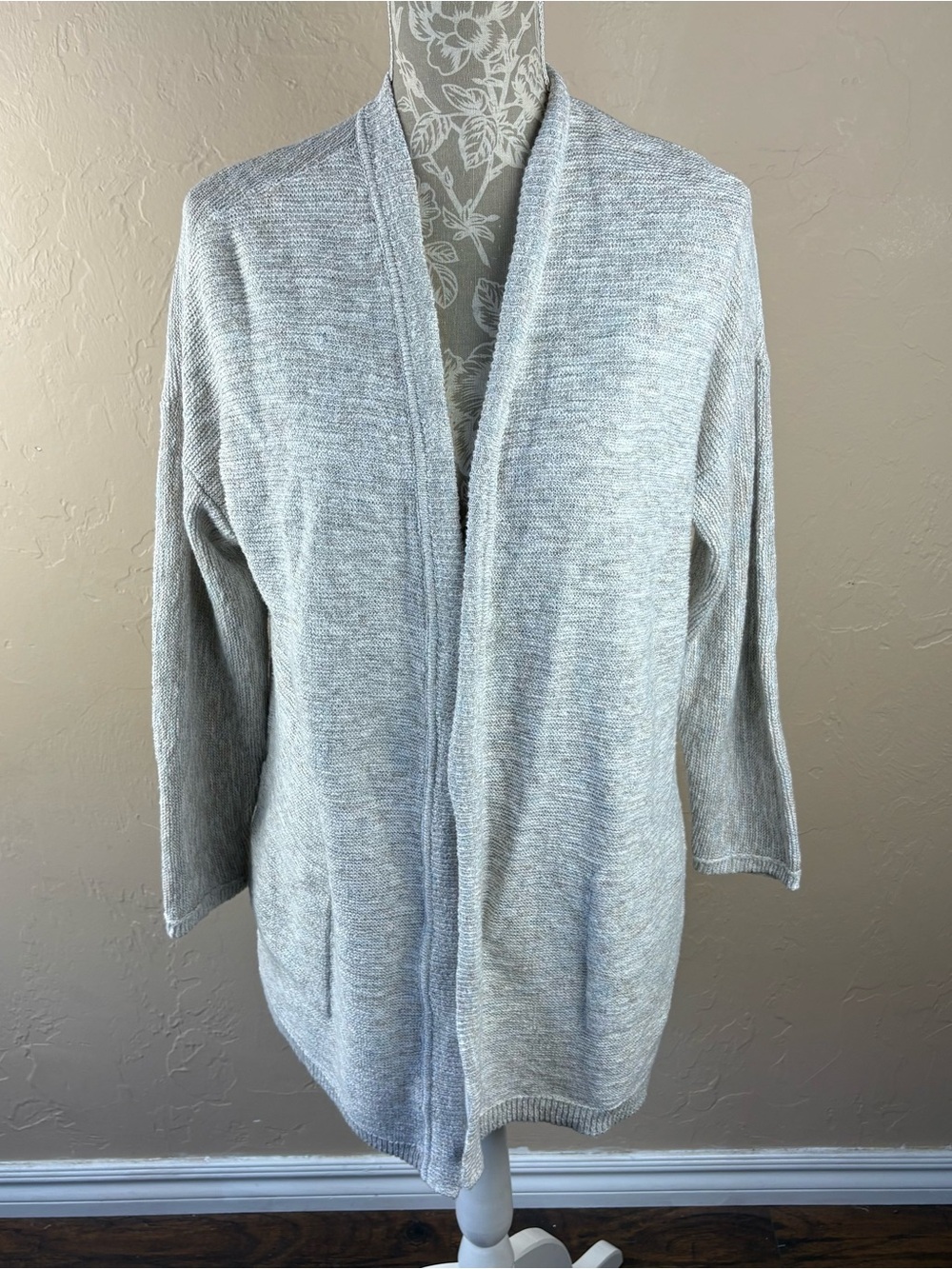 Pure Jill Cream Tan Cotton Blend Cardigan Sweater Women’s size Medium Petite PM